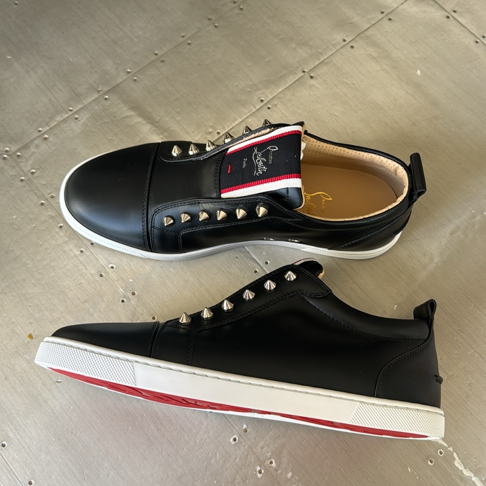 Christian Louboutin f.a.v. fav fique black women sneaker trainer flat sz 39.5 - Picture 5 of 12